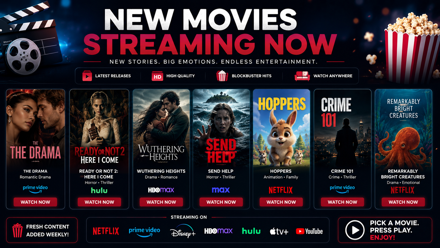 new movies streaming now